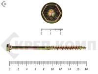 Саморезы по дереву желтые, шестигранные Torx 12х180 мм (50 шт)