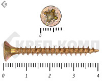 Саморез желтый цинк POZY 4,5х40 Фасовка (500шт)