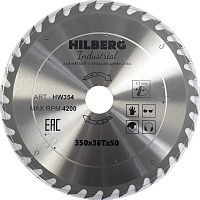 Диск 350*50*36Т, пильный Hilberg Industrial Дерево (1 шт)